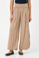 Women's Woven Pull-On Pants with Foldover Jersey Waistband