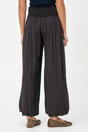 Women's Woven Pull-On Pants with Foldover Jersey Waistband