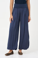 Women's Woven Pull-On Pants with Foldover Jersey Waistband