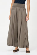 Women's Woven Pull-On Pants with Foldover Jersey Waistband