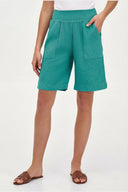 Women's Knit Woven Combo Shorts