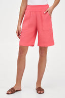 Women's Knit Woven Combo Shorts