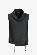 Women's Knit Woven Combo Sleeveless Top