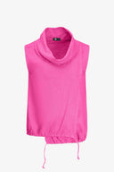 Women's Knit Woven Combo Sleeveless Top
