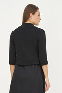 Women's Knit/Woven Combo Cardigan