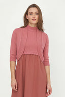 Women's Knit/Woven Combo Cardigan