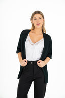WOMEN'S KNIT CARDIGAN, WITH ELBOW LENGTH SLEEVES