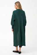 Women's Knit Open Cardigan, Long Sleeves, Patch Pockets & Cable Back