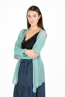 WOMEN'S WOVEN LONG SLEEVE CARDIGAN