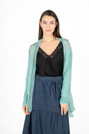 WOMEN'S WOVEN LONG SLEEVE CARDIGAN