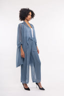 Women’s Woven Long Sleeve Cardigan. Composition: 70% Viscose and 30% Linen. 