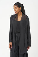 Women's Woven And Knit Combo Cardigan | M