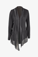 Women's Woven And Knit Combo Cardigan | M