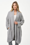 Women's Knit Shawl-Collar Cardigan with Long Sleeves