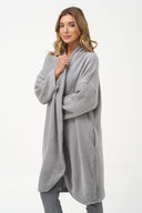 Women's Knit Shawl-Collar Cardigan with Long Sleeves