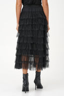 Women's Knit Tiered Pull-On Skirt with Decorative Studs