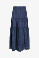 Women's Knit/Woven Combo Skirt