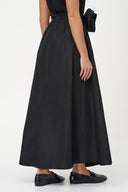 Women's Woven Pull-On Maxi Circle Skirt with Removable Floral Belt