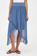 Women's Knit/Woven Combo Skirt