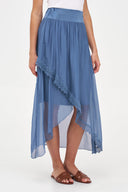 Women's Knit/Woven Combo Skirt