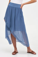 Women's Knit/Woven Combo Skirt