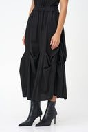 Women's Woven Gathered Bubble Pull-On Skirt with Scoop Pockets