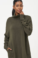 Women's Knit Turtle-Neck Dress | M