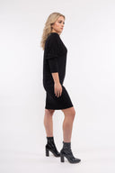 Women’s Knit Long Sleeve Dress. Composition: 50% Viscose, 25% Nylon, 20% Polyester and 5% Lycra. 