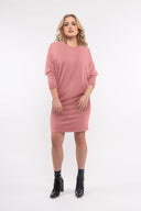 Women’s Knit Long Sleeve Dress. Composition: 50% Viscose, 25% Nylon, 20% Polyester and 5% Lycra. 