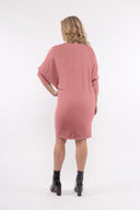 Women’s Knit Long Sleeve Dress. Composition: 50% Viscose, 25% Nylon, 20% Polyester and 5% Lycra. 