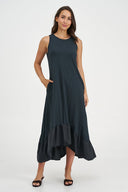 Women's Knit Woven Combo Dress