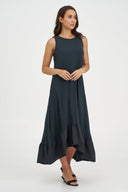 Women's Knit Woven Combo Dress