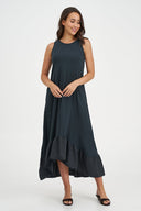 Women's Knit Woven Combo Dress