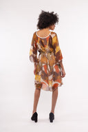 Women’s Woven 3/4 Sleeve Dress. Composition: 70% Viscose and 30% Silk. 