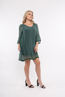 Women’s Woven 3/4 Sleeve Dress. Composition: 70% Viscose and 30% Silk. 