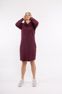 Women’s Knit Long Sleeve Dress. Composition: 95% Cotton and 5% Spandex. 