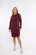 Women’s Knit Long Sleeve Dress. Composition: 95% Cotton and 5% Spandex. 