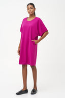 Women's Knit Scoop-Neck Dress, Elbow-Length Sleeves & Side Pockets