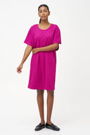 Women's Knit Scoop-Neck Dress, Elbow-Length Sleeves & Side Pockets