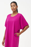 Women's Knit Scoop-Neck Dress, Elbow-Length Sleeves & Side Pockets