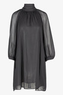 Women's Woven Sheer Mock-Neck Knee-Length Dress | M