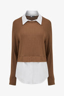 Women's Knit & Woven Combo Tunic | M