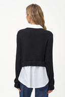 Women's Knit & Woven Combo Tunic | M