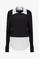Women's Knit & Woven Combo Tunic | M