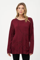 Women's Knit Wide-Neck Tunic, Long Drop-Shoulder Sleeves & Pockets