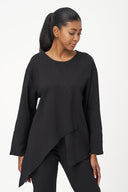 Women's Studded Knit Crew-Neck Tunic, Long Sleeves & Asymmetric Hem