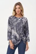 Women's Knit Wide Crew-Neck Tunic, Long Sleeves & Twisted Front Hem