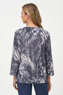 Women's Knit Wide Crew-Neck Tunic, Long Sleeves & Twisted Front Hem