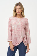 Women's Knit Wide Crew-Neck Tunic, Long Sleeves & Twisted Front Hem
