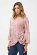 Women's Knit Wide Crew-Neck Tunic, Long Sleeves & Twisted Front Hem
